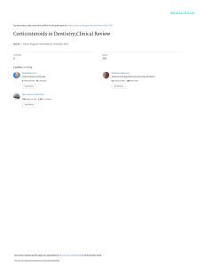 Corticosteroids in Dentistry: Clinical Review, Uses, Side Effects