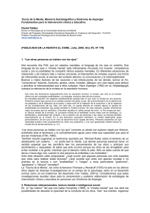 Valdez. Teoria de la Mente Memoria Autobiografica y Sindrome de Asperger