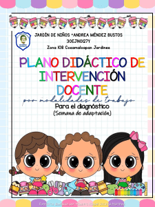 Plan Didáctico de Adaptación para Jardín de Niños - Semana 2025