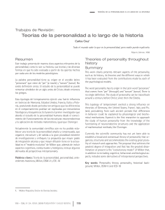 Teor&iacute;as de la Personalidad: Historia, Modelos y Evaluaci&oacute;n