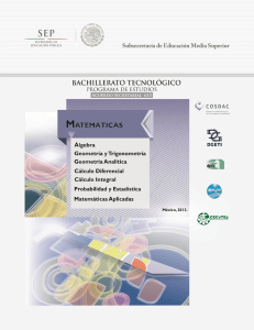 Programa de Estudios de Matem&aacute;ticas Bachillerato Tecnol&oacute;gico