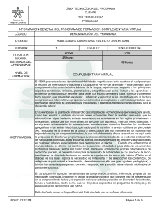 SENA: Habilidades Cognitivas en Lecto-Escritura - Curso Virtual