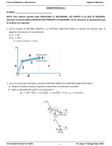 Examen TMM: An&aacute;lisis de Mecanismos - Ingenier&iacute;a Mec&aacute;nica