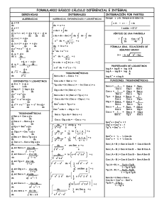 Basic Differential & Integral Calculus Formula Sheet