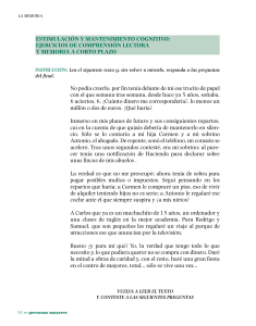 Ejercicios de Memoria y Comprensi&oacute;n Lectora para Estimulaci&oacute;n Cognitiva