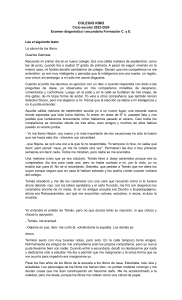 Examen Diagn&oacute;stico Formaci&oacute;n C&iacute;vica y &Eacute;tica 1&ordm; Secundaria