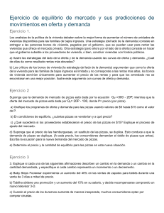 Ejercicios de Equilibrio de Mercado: Oferta y Demanda