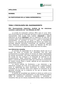 PEC Psicolog&iacute;a del Razonamiento: Inducci&oacute;n y M&eacute;todos de Mill