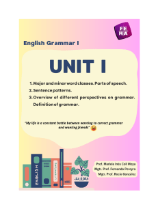 HANDOUT #1 -The Basics of Grammar (2025)