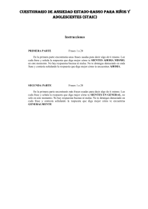Cuestionario STAIC: Ansiedad Estado-Rasgo en Ni&ntilde;os y Adolescentes