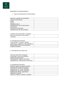 Anamnesis Psicopedagógica Santo Tomás: Evaluación Integral Estudiantil