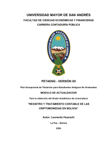 Criptomonedas en Bolivia: Registro y Tratamiento Contable