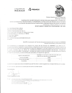 Autorizaci&oacute;n de Ajuste de Precios Pemex Contrato 648819805