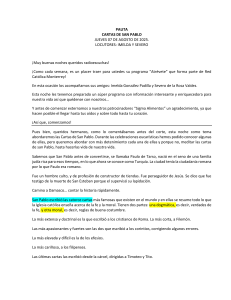 Cartas de San Pablo: Pauta para Programa de Radio