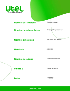 Formaci&oacute;n Profesional y Competencias: Tarea de Psicolog&iacute;a Organizacional