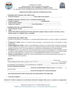 Formato Préstamo Vestido Danzas IED Madre Laura Santa Marta