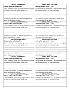 Recado a Padres: Apoyo y Seguimiento Escolar - Lenguajes Espa&ntilde;ol