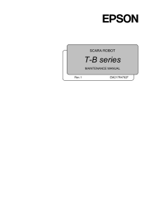 SCARA Robot T-B Series Maintenance Manual