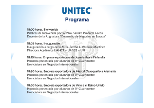 UNITEC: Programa de Ponencias de Negocios Internacionales y Exportaci&oacute;n