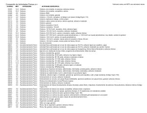 Compendio de Actividades F&iacute;sicas 2011: METs y Categor&iacute;as de Ejercicio