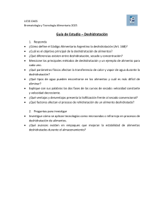 Guía de Estudio: Deshidratación de Alimentos - Bromatología y Tecnología