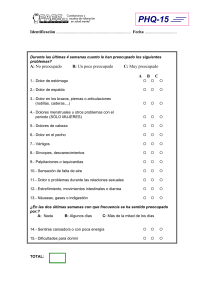 Cuestionario PHQ-15: Evaluación de Síntomas Somáticos y Salud Mental