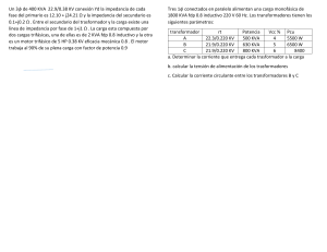 Problemas de Transformadores y Cargas Eléctricas en Sistemas de Potencia
