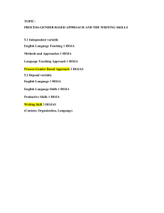 Process-Gender Approach & Writing Skills: Research Outline