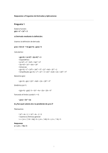 Respuestas de Derivadas y Aplicaciones: Cálculo de Funciones