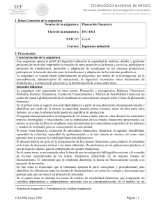 Syllabus de Planeaci&oacute;n Financiera para Ingenier&iacute;a Industrial