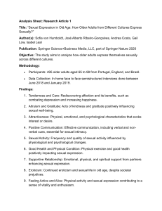 Sexual Expression in Old Age: Cultural Differences & Barriers Analysis