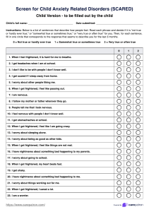 SCARED: Child Anxiety Assessment Questionnaire