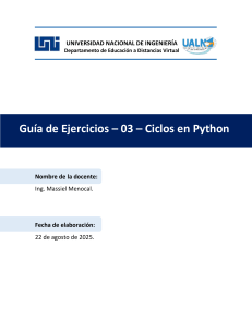 Guía de Ejercicios Python: Ciclos, For, While, Break, Continue