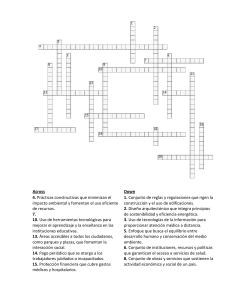 Crucigrama de Urbanismo, Sostenibilidad, Educaci&oacute;n y Salud