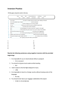 Inversion Practice: English Grammar Exercises & Rewriting Sentences