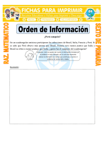 Razonamiento Matemático 6to Grado: Ordenamiento Lineal y Circular