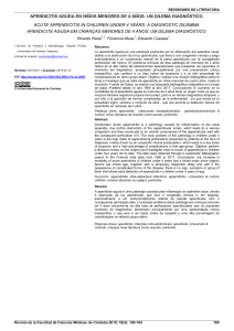 Apendicitis Aguda en Ni&ntilde;os <4 A&ntilde;os: Revisi&oacute;n Diagn&oacute;stica