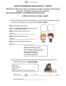 Gu&iacute;a de Ingl&eacute;s B&aacute;sico 7&deg; B&aacute;sico: Saludos, Informaci&oacute;n Personal y Familia