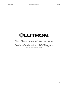 Lutron HomeWorks QSX Design Guide for 120V Systems