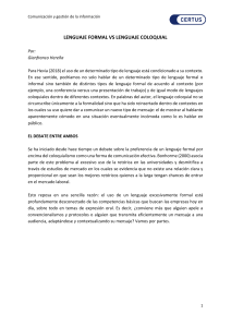 Lenguaje Formal vs Coloquial: Comunicaci&oacute;n Efectiva y Contexto