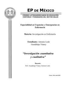 Investigaci&oacute;n Cuantitativa y Cualitativa en Enfermer&iacute;a | EP DE M&Eacute;XICO