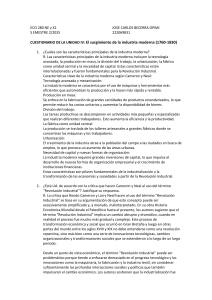 Cuestionario: El Surgimiento de la Industria Moderna (1760-1830)