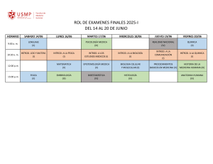 Horario Ex&aacute;menes Finales 2025-I - Medicina