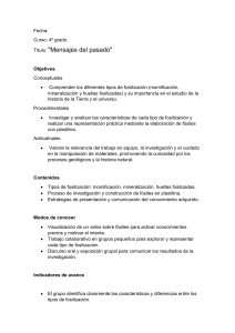 Plan de Clase: Mensajes del Pasado - Fosilizaci&oacute;n (4&ordm; Grado)