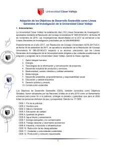 ODS como L&iacute;neas de Investigaci&oacute;n en la UCV