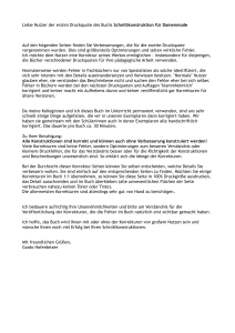 Schnittkonstruktion Korrekturhinweis
