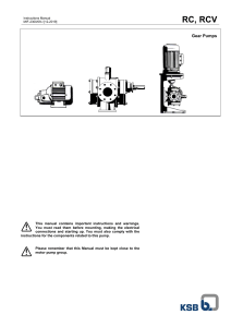 RC, RCV Gear Pumps Instructions Manual | KSB ITUR MIF-2300/09-I