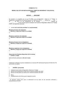 Modelo de acta de constituci&oacute;n e instalaci&oacute;n de Comit&eacute; de SST