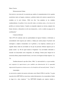 Microeconom&iacute;a Urbana, Comercio Informal y Autoempleo: An&aacute;lisis de Puestos