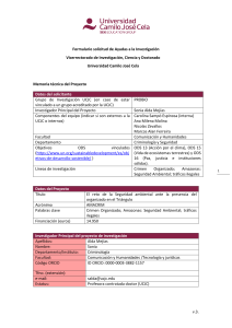 Solicitud Ayuda Investigaci&oacute;n UCJC: Crimen Organizado y Seguridad Ambiental